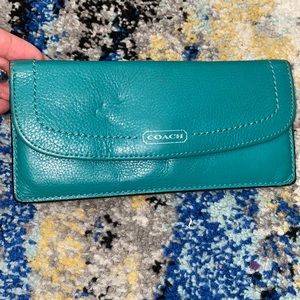 Teal coach wallet authentic